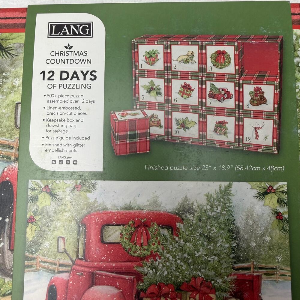 LANG Santa’s Truck Christmas Countdown Puzzle 12 Days Advent NEW Sealed 2022 - Picture 2 of 5